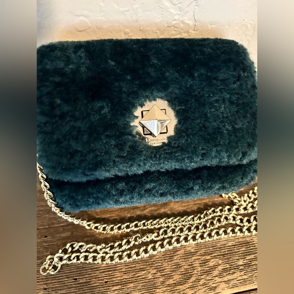 Other - EUC Kate Spade Audrey faux shearling micro crossbody bag color peacock green